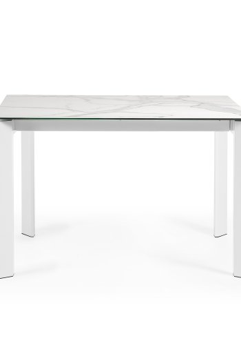 KAVE HOME Axis spisebord, m. butterflybordplade - porceln og hvid stl (120(180)