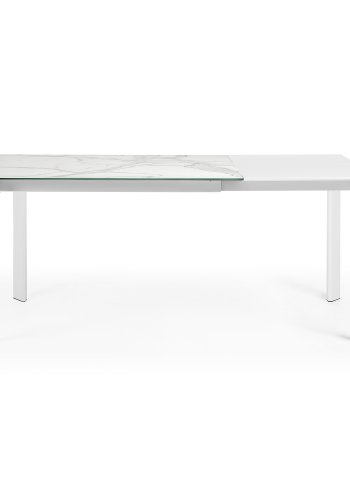 KAVE HOME Axis spisebord, m. butterflybordplade - porceln og hvid stl (120(180)