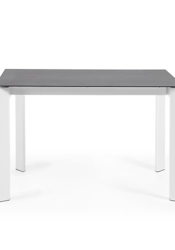 KAVE HOME Axis spisebord, m. butterflybordplade - gr porceln og hvid stl (120(180)x80)