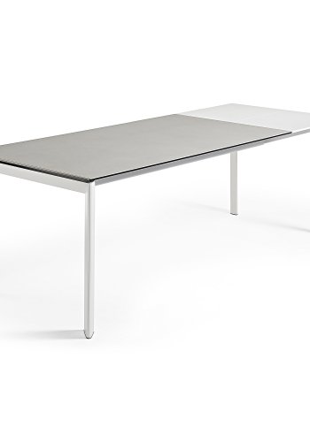 KAVE HOME Axis spisebord, m. butterflybordplade - Hydra Lead porceln og hvid stl (140(200)