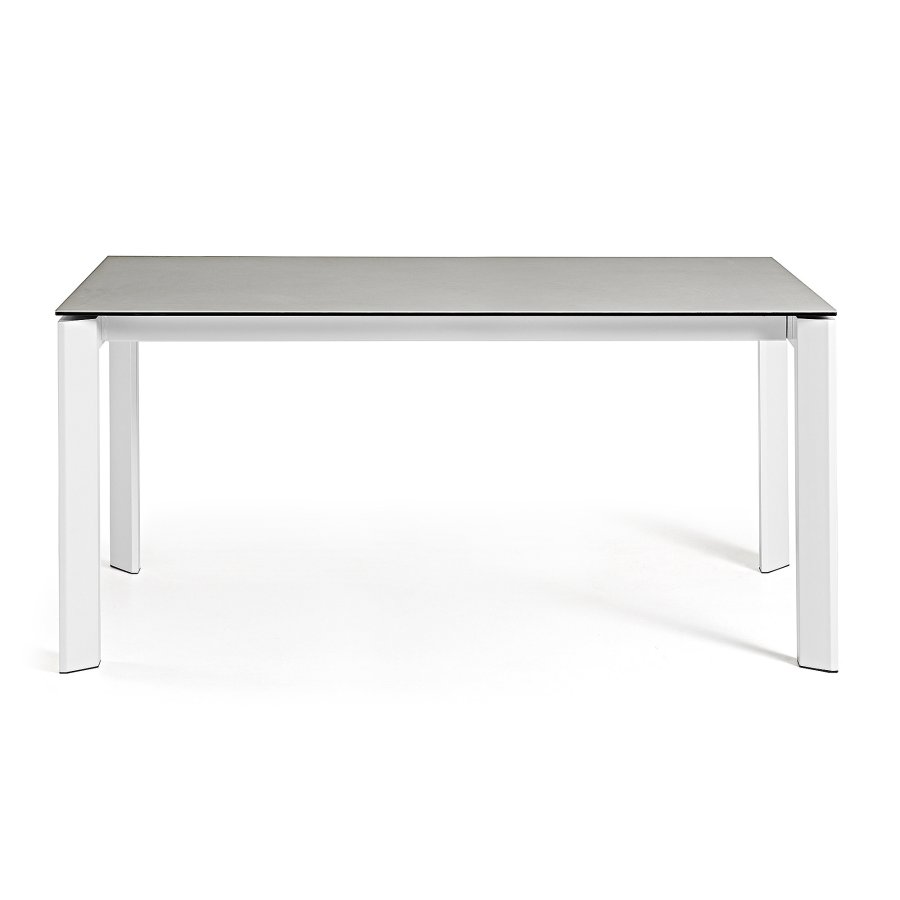 KAVE HOME Axis spisebord, m. butterflybordplade - Hydra Lead porceln og hvid stl (140(200)