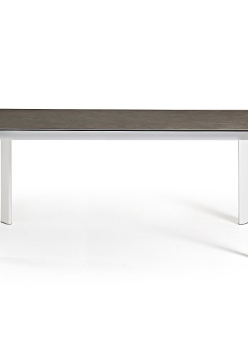 KAVE HOME Axis spisebord, m. butterflybordplade - Volcano Ash porceln og hvid stl (140(200)