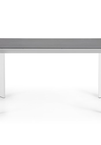 KAVE HOME Axis spisebord, m. butterflybordplade - gr porceln og hvid stl (140(200)x90)