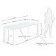 KAVE HOME Axis spisebord, m. butterflybordplade - hvid glas og hvid stl (160(220)x90)