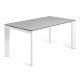KAVE HOME Axis spisebord, m. butterflybordplade - Hydra Lead porceln og hvid stl (160(220)