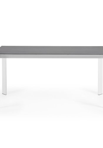 KAVE HOME Axis spisebord, m. butterflybordplade - gr porceln og hvid stl (160(220)x90)