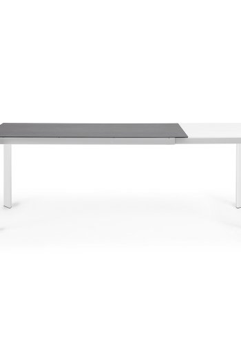 KAVE HOME Axis spisebord, m. butterflybordplade - gr porceln og hvid stl (160(220)x90)