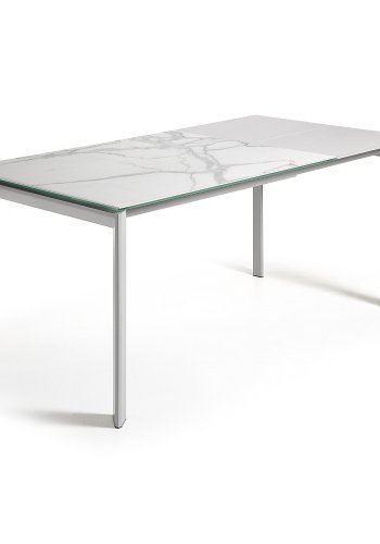 KAVE HOME Axis spisebord, m. butterflybordplade - hvid Kalos porceln og hvid stl (120(180)