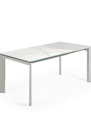 KAVE HOME Axis spisebord, m. butterflybordplade - hvid Kalos porceln og hvid stl (120(180)