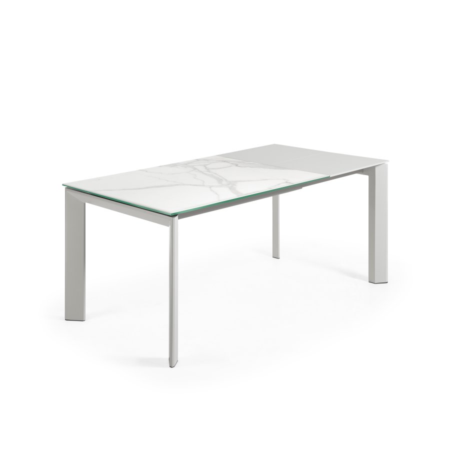 KAVE HOME Axis spisebord, m. butterflybordplade - hvid Kalos porceln og hvid stl (120(180)