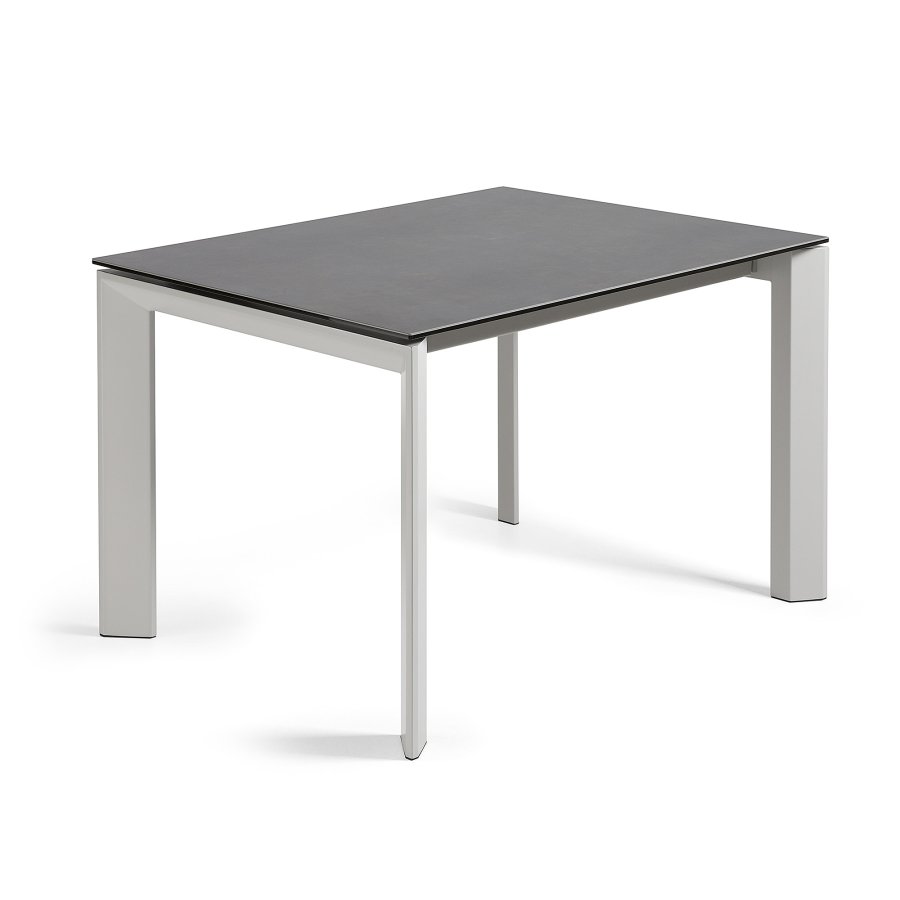 KAVE HOME Axis spisebord, m. butterflybordplade - Volcano Rock porceln og gr stl (120(180)