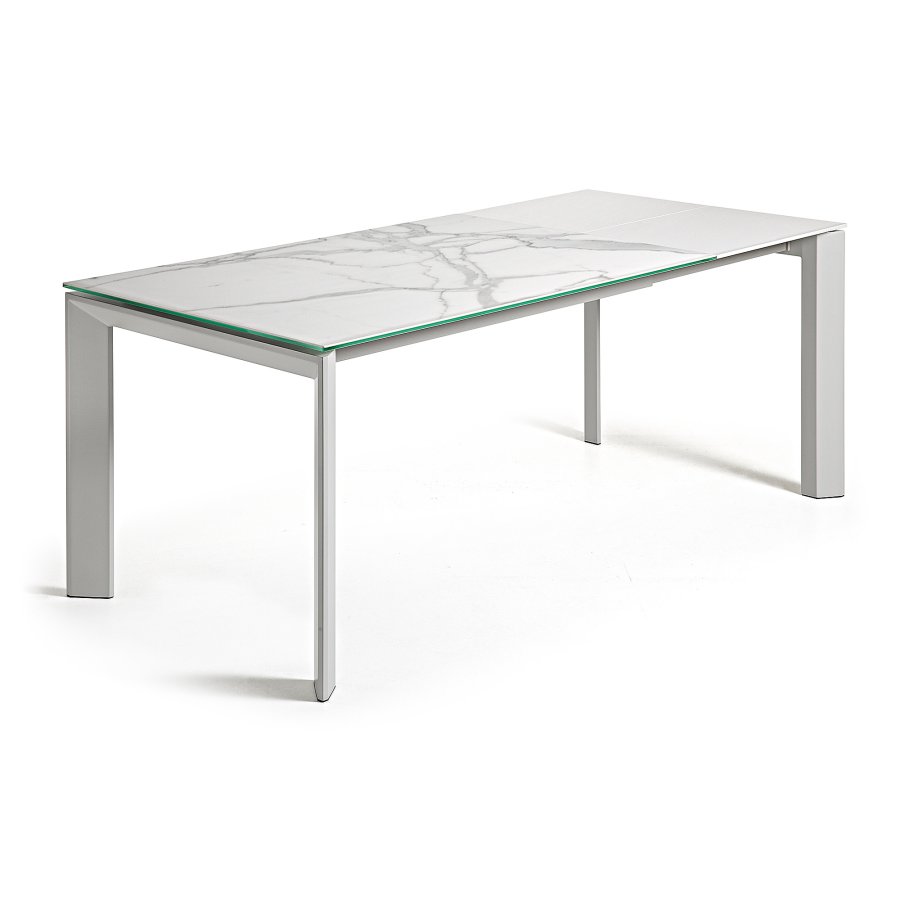 KAVE HOME Axis spisebord, m. butterflybordplade - hvid Kalos porceln og gr stl (140(200)