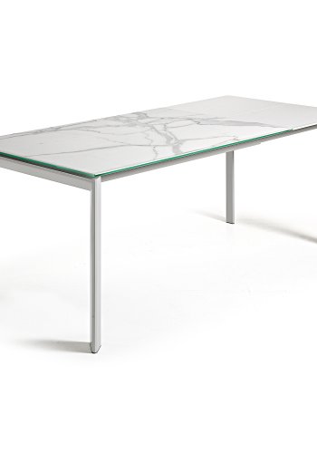 KAVE HOME Axis spisebord, m. butterflybordplade - hvid Kalos porceln og gr stl (160(220)