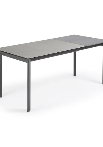 KAVE HOME Axis spisebord, m. butterflybordplade - Hydra Plomo porceln/antracitgr stl (120(180)