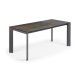 KAVE HOME Axis spisebord, m. butterflybordplade - Iron Moss porceln/antracitgr stl (120(180)