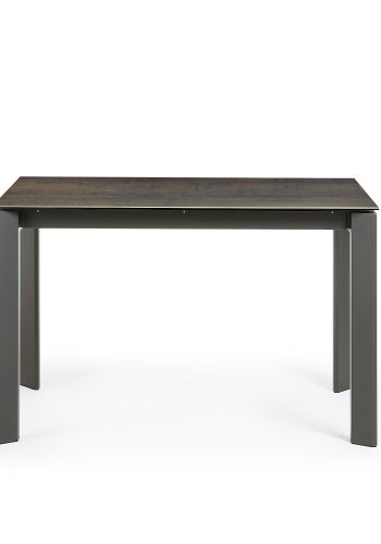 KAVE HOME Axis spisebord, m. butterflybordplade - Iron Moss porceln/antracitgr stl (120(180)