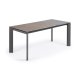 KAVE HOME Axis spisebord, m. butterflybordplade - Vulcano Ceniza porceln/antracitgr stl (120(180)
