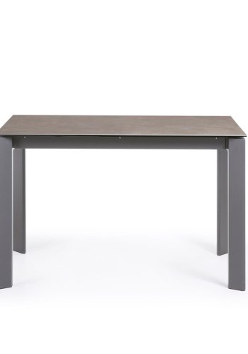 KAVE HOME Axis spisebord, m. butterflybordplade - Vulcano Ceniza porceln/antracitgr stl (120(180)