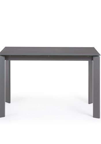 KAVE HOME Axis spisebord, m. butterflybordplade - gr porceln og mrkegr stl (120(180)x80)