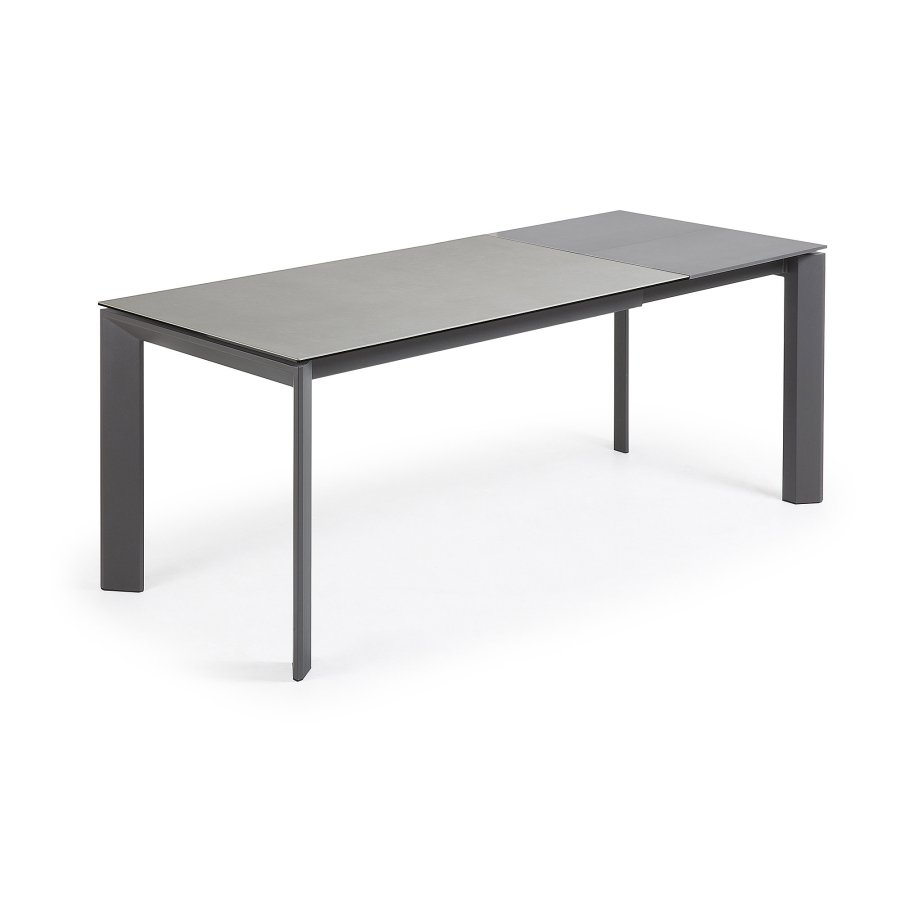 KAVE HOME Axis spisebord, m. butterflybordplade - Hydra Lead porceln/antracitgr stl (140(200)