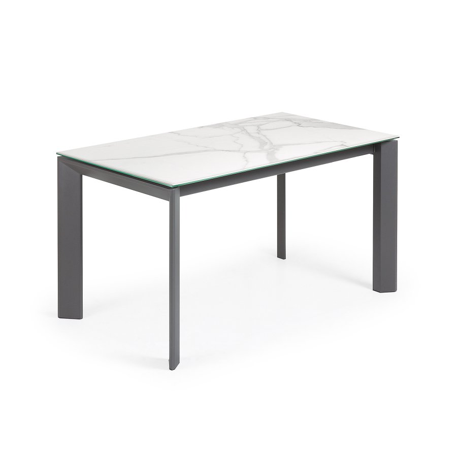 KAVE HOME Axis spisebord, m. butterflybordplade - Kalos Blanco porceln/mrkegr stl (140(200)