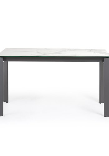 KAVE HOME Axis spisebord, m. butterflybordplade - Kalos Blanco porceln/mrkegr stl (140(200)