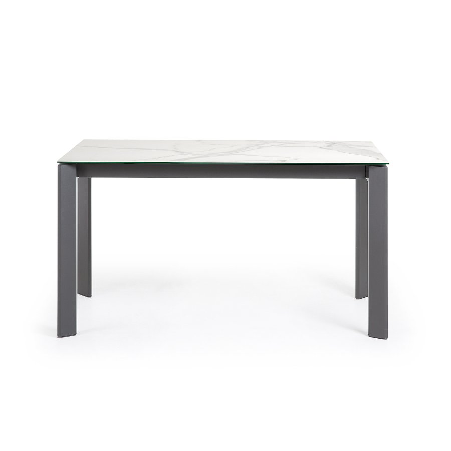 KAVE HOME Axis spisebord, m. butterflybordplade - Kalos Blanco porceln/mrkegr stl (140(200)