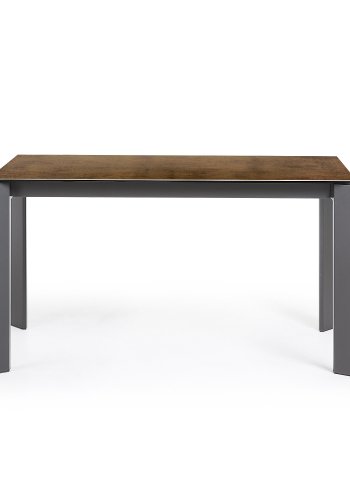 KAVE HOME Axis spisebord, m. butterflybordplade - Iron Corten porceln/mrkegr stl (140(200)