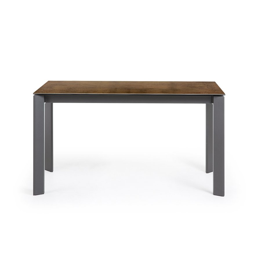 KAVE HOME Axis spisebord, m. butterflybordplade - Iron Corten porceln/mrkegr stl (140(200)