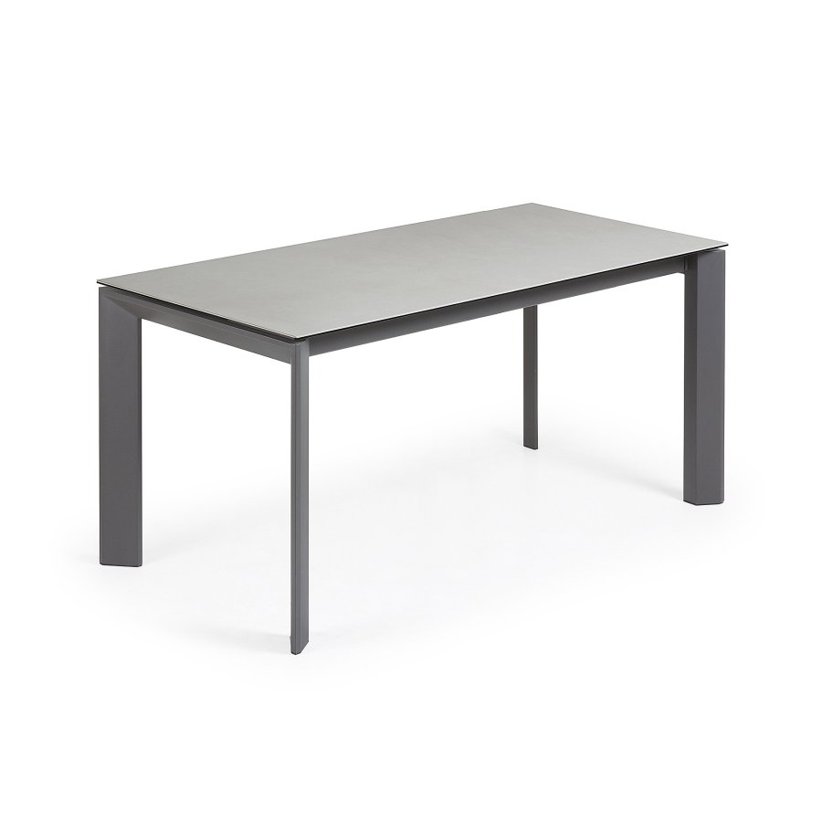 KAVE HOME Axis spisebord, m. butterflybordplade - Hydra Lead porceln/antracitgr stl (160(220)