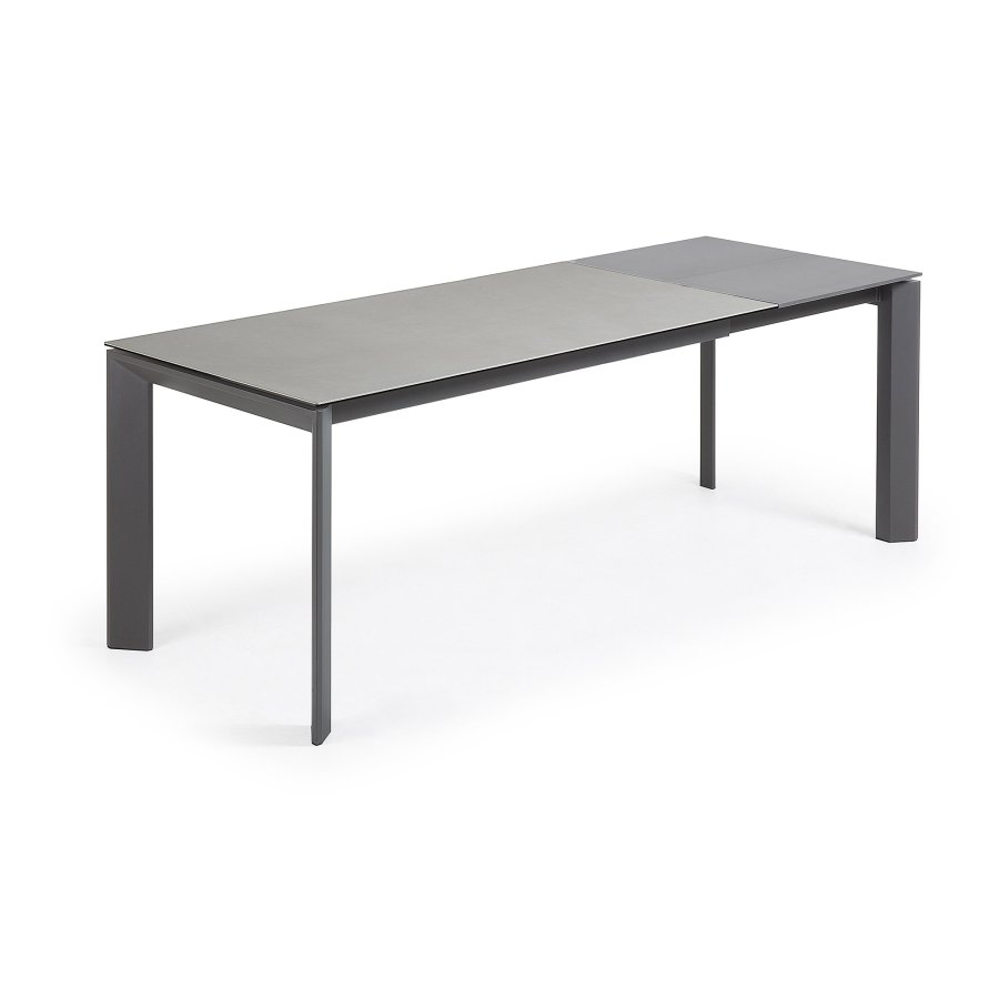 KAVE HOME Axis spisebord, m. butterflybordplade - Hydra Lead porceln/antracitgr stl (160(220)