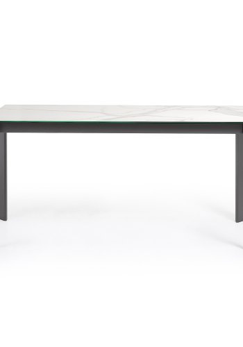KAVE HOME Axis spisebord, m. butterflybordplade - hvid Kalos porceln/antracitgr stl (160(220)