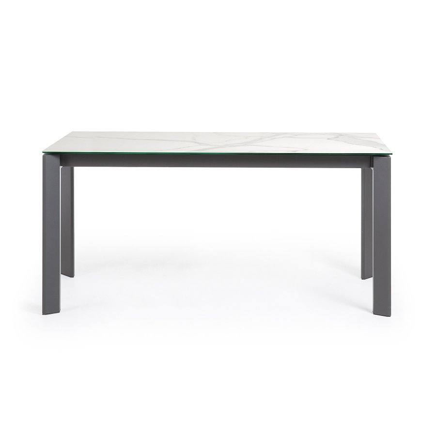 KAVE HOME Axis spisebord, m. butterflybordplade - hvid Kalos porceln/antracitgr stl (160(220)