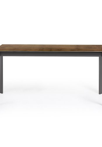 KAVE HOME Axis spisebord, m. butterflybordplade - Iron Corten porceln/mrkegr stl (160(220)