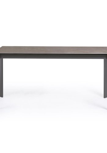 KAVE HOME Axis spisebord, m. butterflybordplade - Vulcano Ceniza porceln/antracitgr stl (160(220)