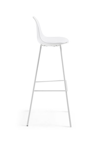 KAVE HOME Lysna barstol - hvid plastik/metal/syntetisk lder 