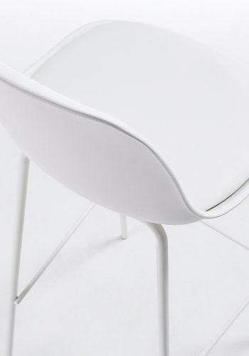 KAVE HOME Lysna barstol - hvid plastik/metal/syntetisk lder 