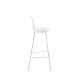 KAVE HOME Brighter barstol, m. rygln og fodsttte - hvid polypropylen, PU og stl