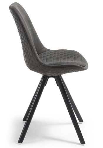 KAVE HOME Lars spisebordsstol - grafitgr stof og sort bg