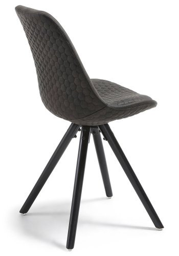 KAVE HOME Lars spisebordsstol - grafitgr stof og sort bg