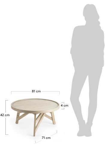 KAVE HOME Thais sofabord - gr minditr, rund (80) 