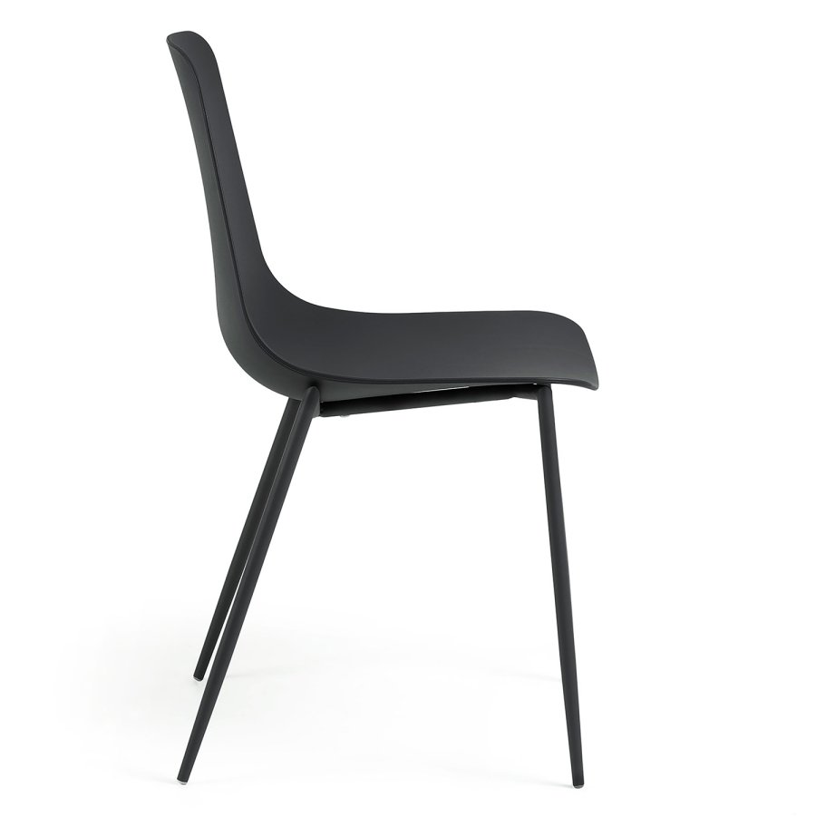 KAVE HOME Wassu spisebordsstol - sort plastik og metal