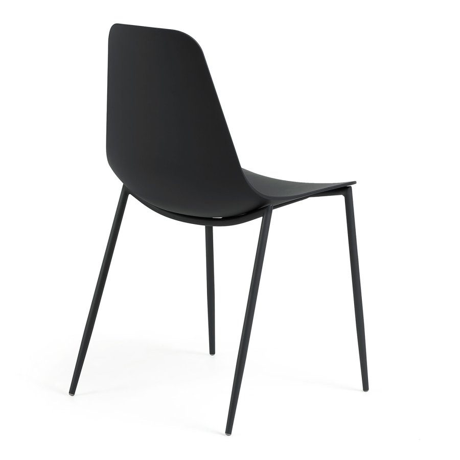 KAVE HOME Wassu spisebordsstol - sort plastik og metal