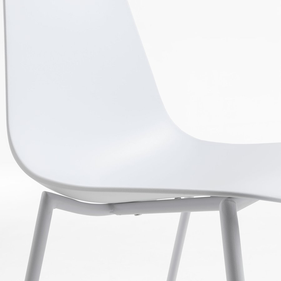 KAVE HOME Wassu spisebordsstol - hvid plastik og stl