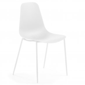 KAVE HOME Wassu spisebordsstol - hvid plastik og stl