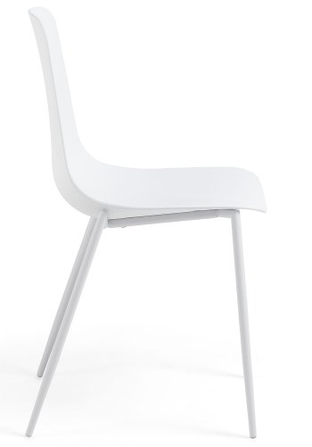 KAVE HOME Wassu spisebordsstol - hvid plastik og stl