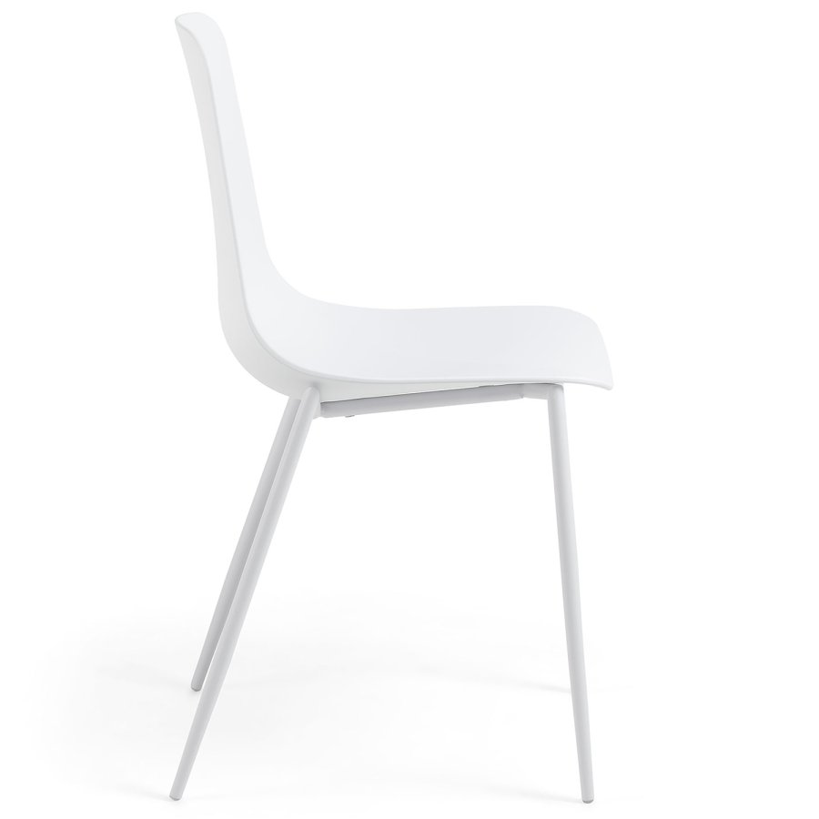 KAVE HOME Wassu spisebordsstol - hvid plastik og stl