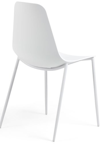 KAVE HOME Wassu spisebordsstol - hvid plastik og stl