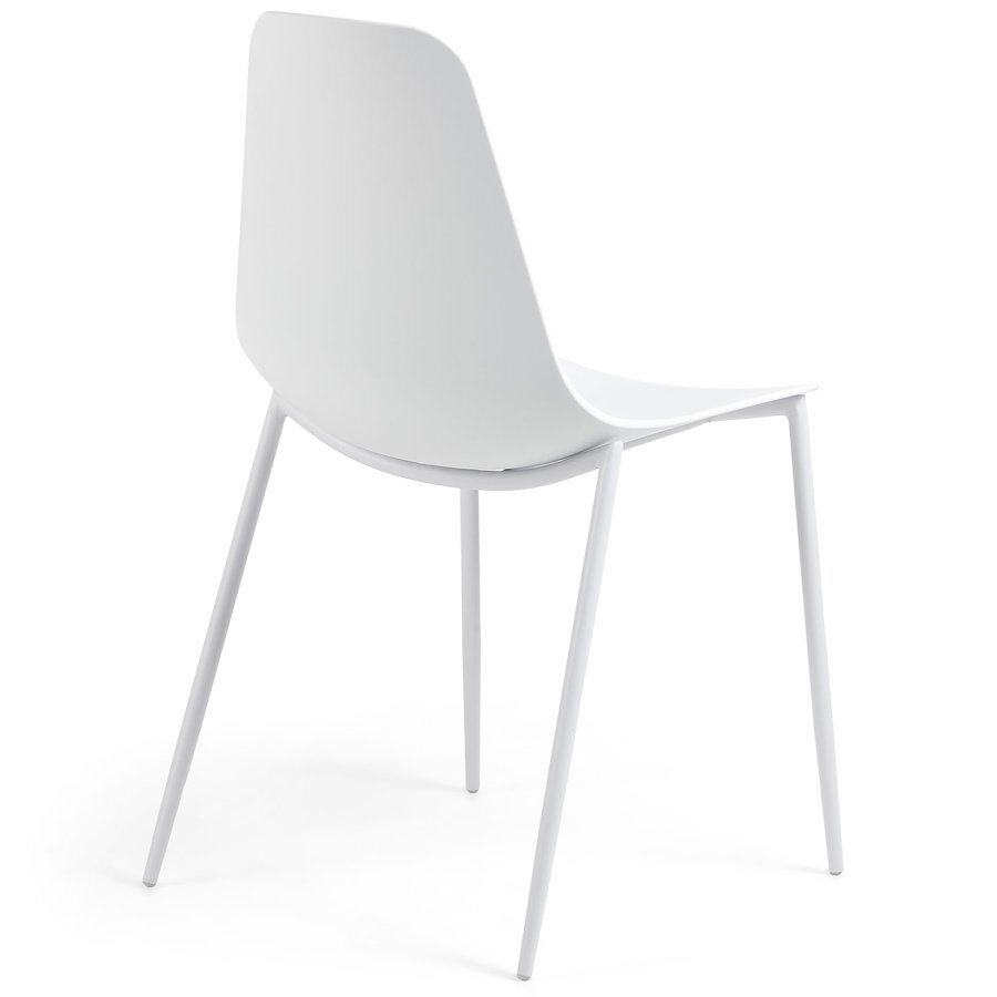 KAVE HOME Wassu spisebordsstol - hvid plastik og stl