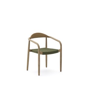 KAVE HOME Nina havestol, m. armln, stabelbar - grn tovsnor og akacietr